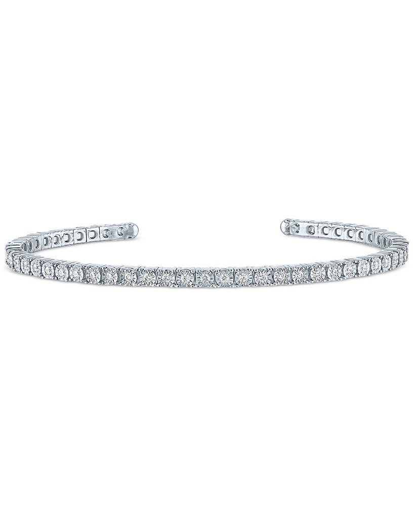 Forever Grown Diamonds Lab-Grown Diamond Flexible Cuff Bangle Bracelet (1/2 ct. t.w.) in Sterling Silver