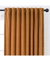 Chanasya Premium Solid Velvet Curtains - Classy and Drapes for Living Room or Bedroom 52" x 63" Navy, 2 Panels