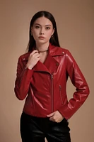 Furniq Uk Women's Leather Jacket, Red, Created for Macy's