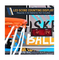 SereneLife Single Shot Basketball Arcade Game with Led Scoreboard and 3 Mini Basketballs