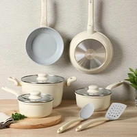Gibson Home Barnsdall 10 Piece Premium Pfa Free Ceramic Nonstick Aluminum Cookware Set W/ Kitchen Tools - Sage Green