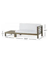 Oana Right Corner Bench And Coffee Table, White