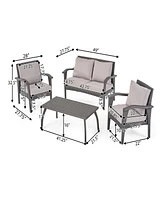 Streamdale Furniture Honolulu 4Pc Pe Wicker Set (Kd)