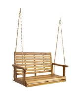 Tasmania Acacia Wood Porch Swing: Durable, Spacious, And Serene