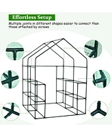 Walk-in Greenhouse 56 x 56 x 77 Inch Gardening with Observation Windows