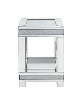 Simplie Fun Noralie End Table, Mirrored & Faux Diamonds