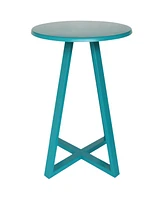 Streamdale Furniture Elegant Teal Bistro Set For Two: Durable Iron, Matte Finish