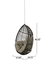 Simplie Fun Teardrop Hanging Chair With Water-Resistant Cushions And 8Ft Chain (Professional Installation Required)