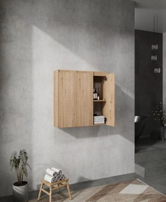 Streamdale Furniture 12 Bathroom Side Cabinet 3 Soft Close Doors Float Mounting Design