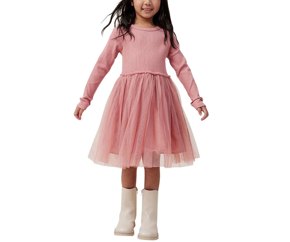 Cotton On Girls Little/Big Nova Long Sleeve Dress Up