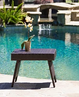 Foldable Rattan Snack Table: Lap Comfort, Outdoor Style