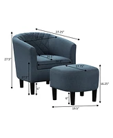 Convenience Concepts 27.75" Polyester Roosevelt Accent Chair with Ottoman