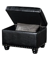 Convenience Concepts 24" Faux Leather 5th Avenue Storage Ottoman