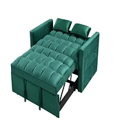 Streamdale Furniture Modern flannel double sofa with folding bed, small double sofa with three in one convertible sofa bed, adjustable backrest and st