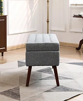 Storage Bench with Storage Bench for Bedroom End of Bed Bench Foot of Bed Bench Entryway Bench Storage Ottoman Bench 43.7" W x 18.1" D Grey