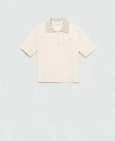 Mango Women's Rhinestone Collar Knitted Polo Shirt