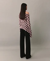 Mango Women's Asymmetric Checked Blouse