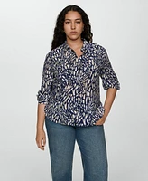 Mango Women's Lyocell Printed Shirt