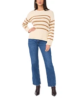 Vince Camuto Women's Striped Dropped-Shoulder Crewneck Sweater