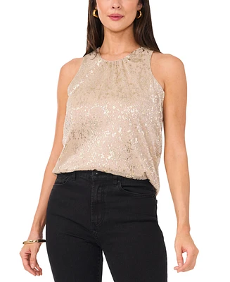 Vince Camuto Women's Metallic-Print Sleeveless Top