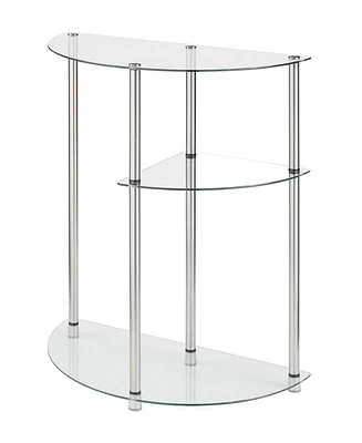 Designs2Go Classic Glass 3 Tier Display Entryway Hall Table