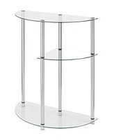 Designs2Go Classic Glass 3 Tier Display Entryway Hall Table