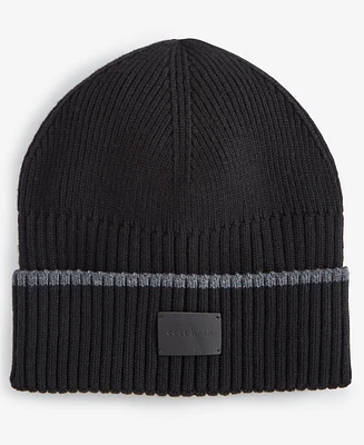 Cole Haan Men's Heritage Ribbed-knit Tipped Cuffed Beanie