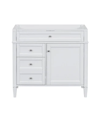 Simplie Fun 36" Bathroom Vanity without Top Sink, Modern Bathroom Storage Cabinet with 2 Drawers and a Tip