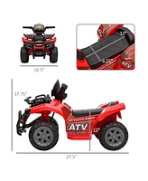 Streamdale Furniture Kids Ride-on Atv Four Wheeler Car 6V Battery Powered Motorcycle with Music for 18-36 Months, Red