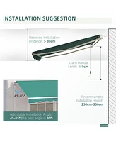 Streamdale Furniture 13' x 8' Retractable Awning, Patio Awnings, Sunshade Shelter w/ Manual Crank Handle, Uv & Water