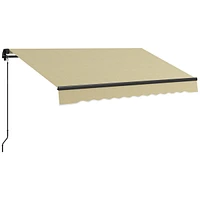 Streamdale Furniture 8' x 6.5' Retractable Awning, Patio Awning Sunshade Shelter with Manual Crank Handle, 280gsm Uv Resistant Fabric and Aluminum Fra