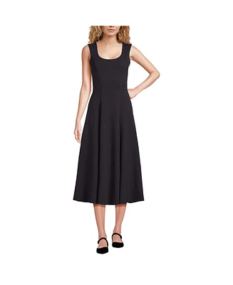 Lands' End Women's Starfish Midi Fit and Flare Dress