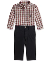 Polo Ralph Lauren Baby Boys Plaid Shirt & Pants, 2 Piece Set