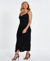 Quiz Women's Womens's Glitter Liverpool Strappy Wrap Maxi Dress