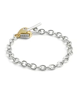 Coach Faux Stone Signature Heart Padlock Charm Bracelet - Two