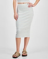 Planet Heart Juniors' Textured Pull-On Midi Skirt