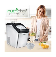 NutriChef Countertop Ice Maker Machine, 26 lbs Daily Capacity, with Ice Scoop and Basket