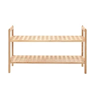 vidaXL Shoe Rack Solid Walnut Wood 27.2"x10.2"x15.7"