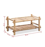 vidaXL 2-Tier Bamboo Shoe Rack