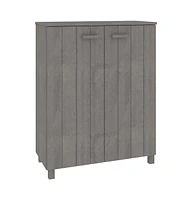 vidaXL Shoe Cabinet Hamar Light Gray 33.5"x15.7"x42.5" Solid Wood Pine