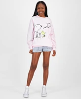 Grayson Threads, The Label Juniors' Snoopy & Woodstock Heart Graphic Sweatshirt