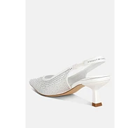 London Rag Julep Flyknit Rhinestone Slingback Sandals