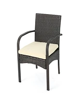 Simplie Fun Cordoba Kd Pe Wicker Dining Chair