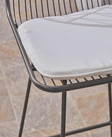 Modern Geometric Counter Stools With Water-Resistant Cushions And Durable Iron Frame (Set Of 2)