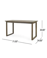 Streamdale Furniture Rustic Acacia Wood Slatted Outdoor Dining Table