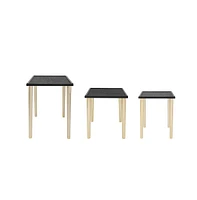 Set of 3 Side Tables, L:25x15.5x21" M:20x15x18.5" S:14x14x16.5"