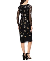 Vince Camuto Women's Sequined Stars Mesh Bodycon Dress