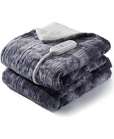 Caromio Tie-Dye Pv Plush Sherpa Electric Heated Throw Blanket, 50" x 60"