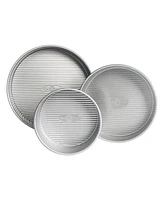 Usa Pan Non-Stick Aluminum Large 3-Piece Round Cake Pan Set