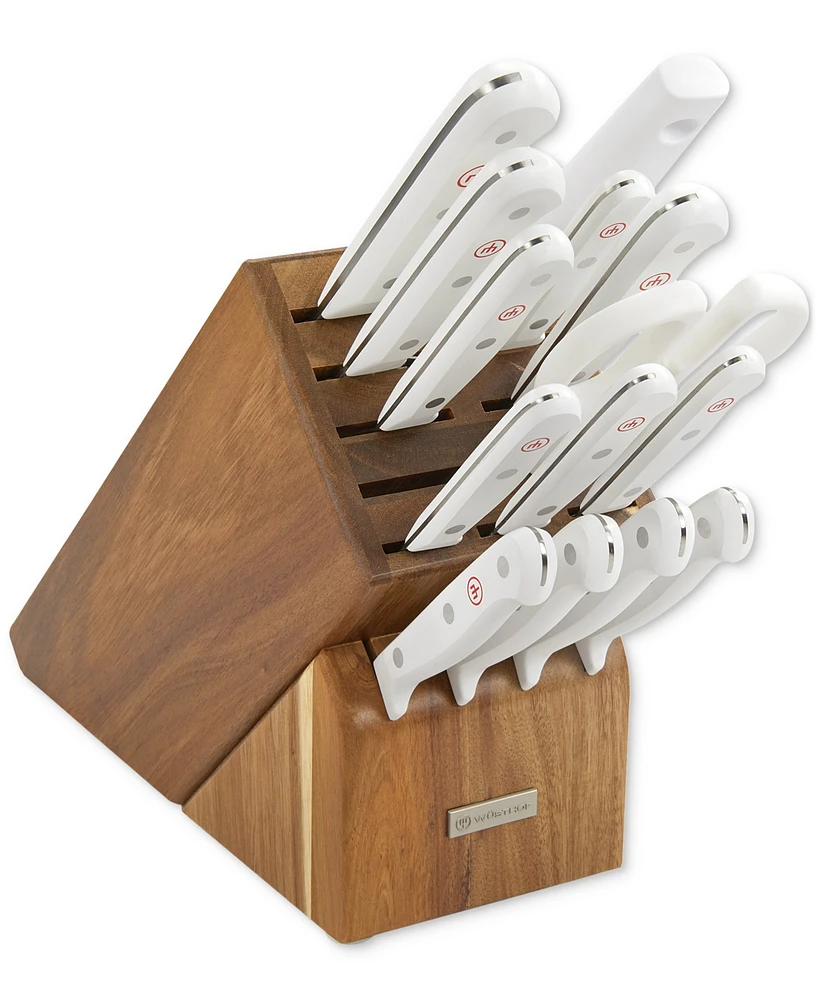 Wusthof Gourmet White 16-Pc. Knife Set with Block